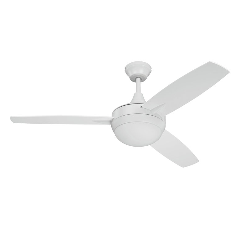White 52'' Modern Minimalist Ceiling Fan with LED Light