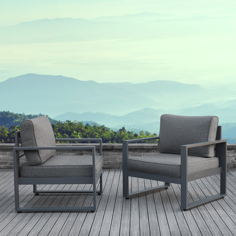 Baltic Gray Aluminum Outdoor Patio Chair Set