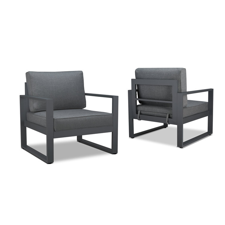 Baltic Gray Aluminum Outdoor Patio Chair Set
