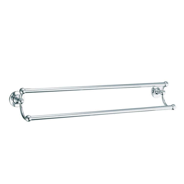 Clarendon Polished Chrome Double Wall Mounted Towel Bar