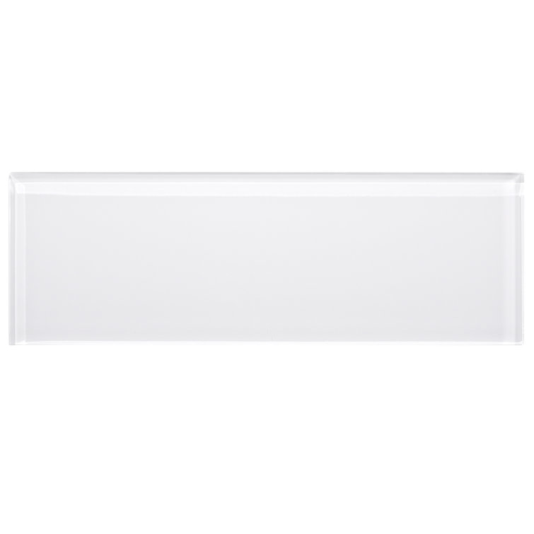 Super White 4" x 12" Glass Subway Tile