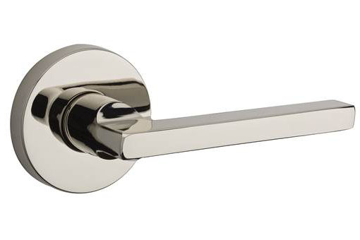 Bright Nickel Contemporary Square Privacy Door Lever
