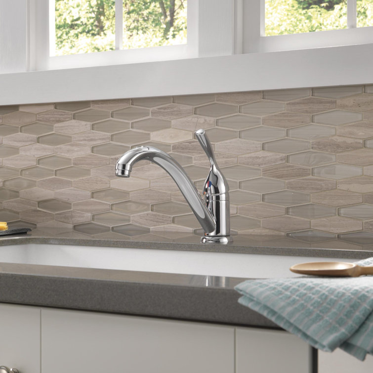 Chrome Single-Handle Deck Mounted Kitchen Faucet