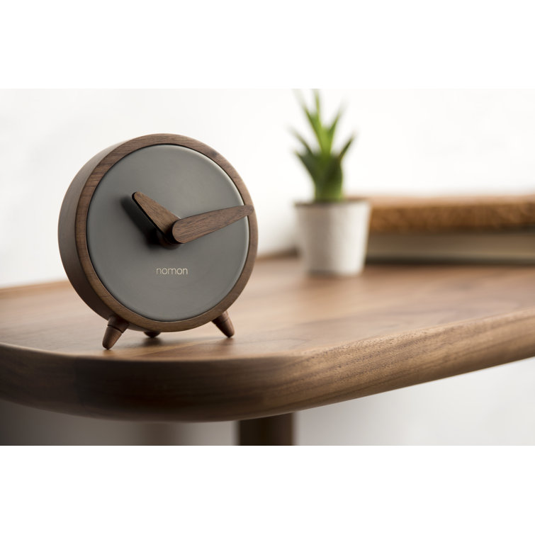 Nomon Atomo Black and Walnut Quartz Tabletop Clock