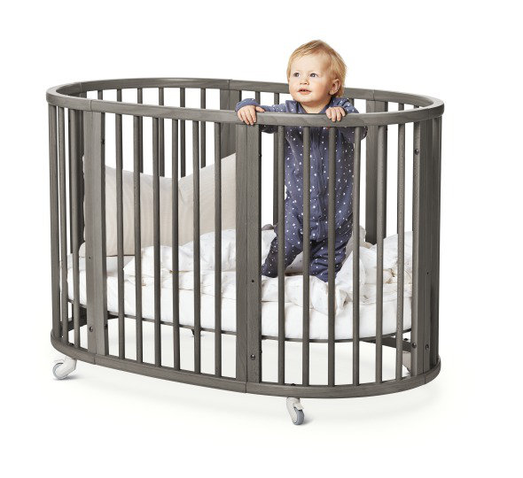 Hazy Grey Beechwood Crib and Toddler Bed Extension Kit