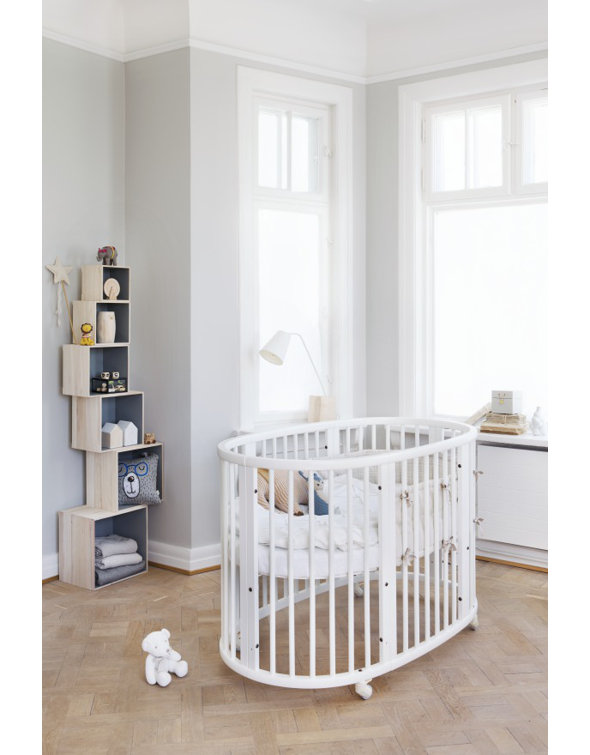 Hazy Grey Beechwood Crib and Toddler Bed Extension Kit