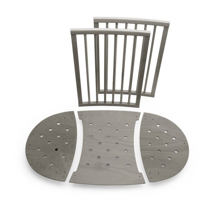 Hazy Grey Beechwood Crib and Toddler Bed Extension Kit