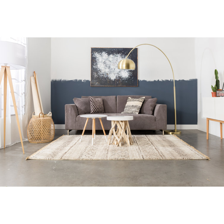 Adjustable Arc Floor Lamp in Yellow and Gold Metal