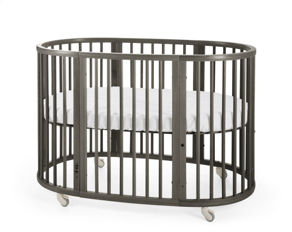 Hazy Grey Beechwood Crib and Toddler Bed Extension Kit
