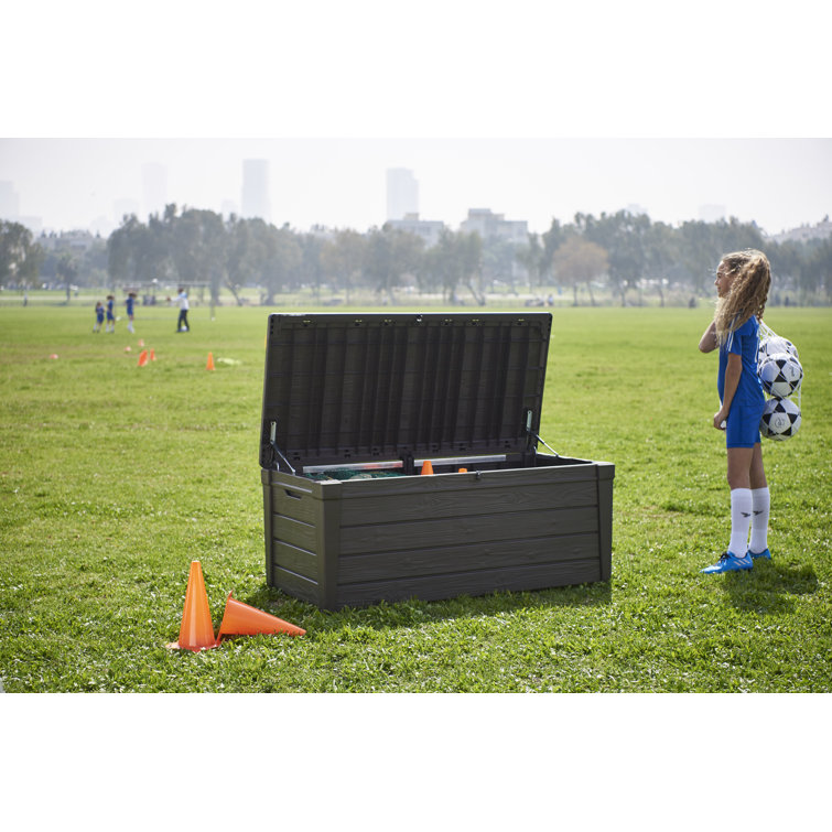 Anthracite Gray Classic Charm 120-Gallon Resin Deck Box
