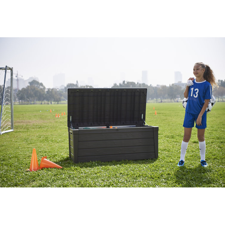 Anthracite Gray Classic Charm 120-Gallon Resin Deck Box