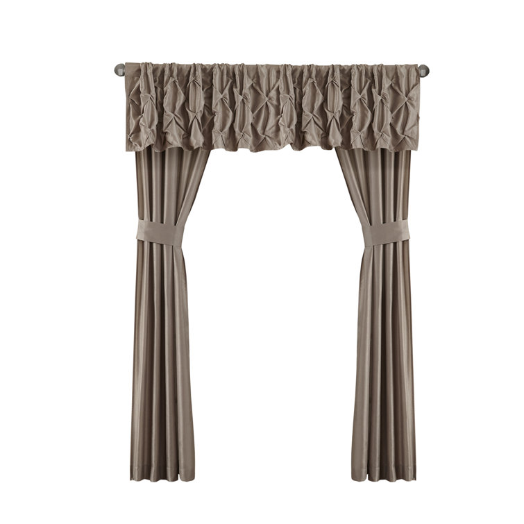 Taupe Queen Microfiber 24-Piece Bedding Set with Tufted Details