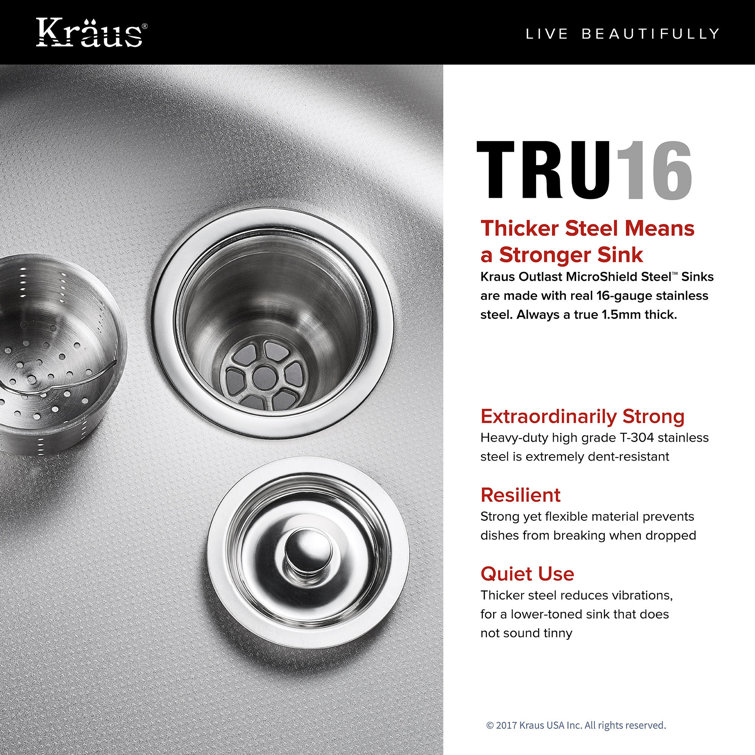32'' Stainless Steel Undermount Double Bowl Kitchen Sink