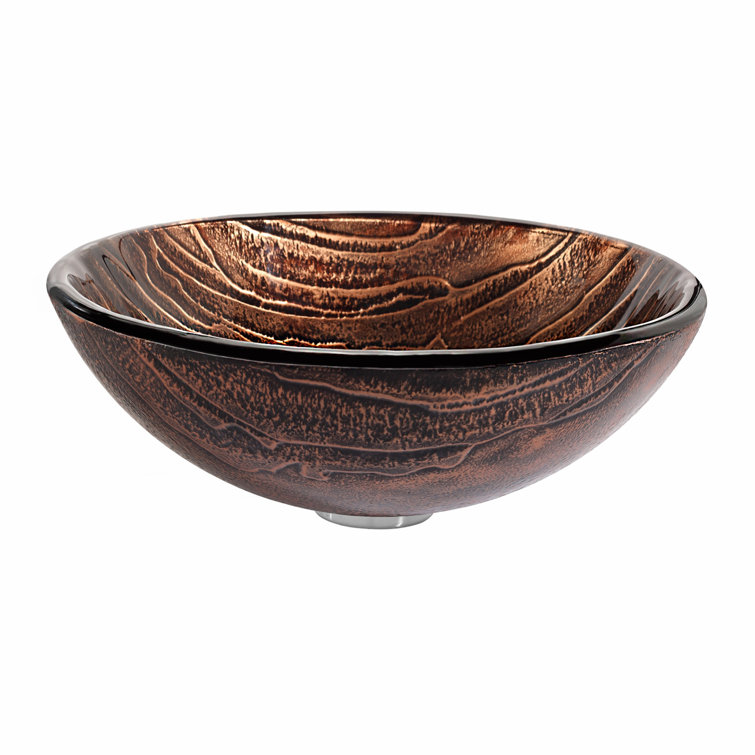 Gaia Copper-Brown Glass Circular Vessel Sink