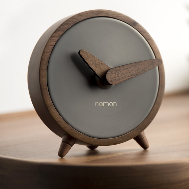 Nomon Atomo Black and Walnut Quartz Tabletop Clock