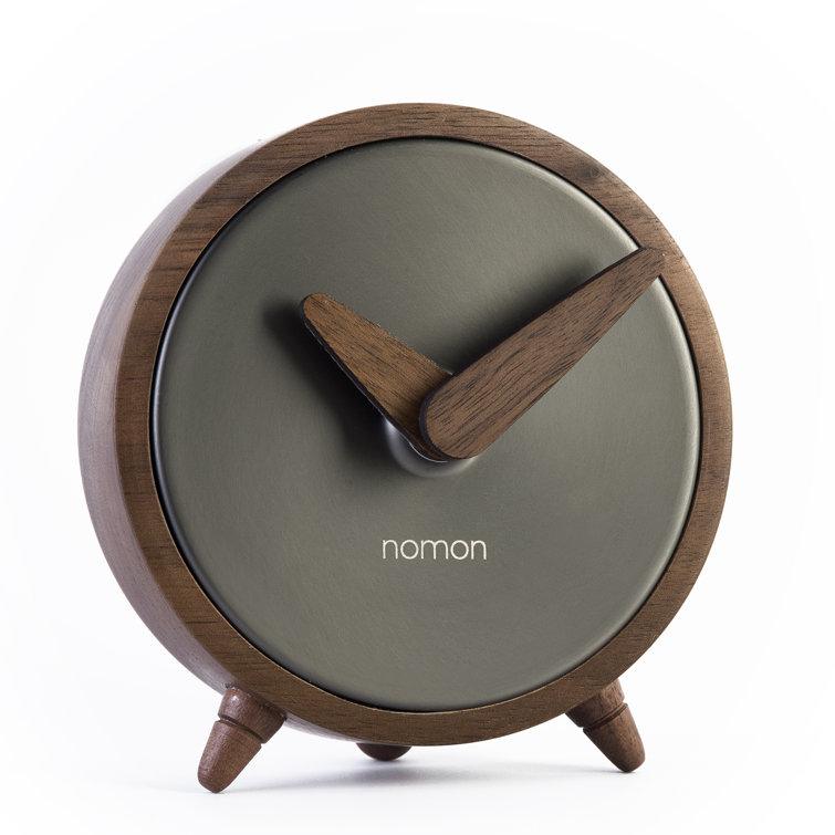 Nomon Atomo Black and Walnut Quartz Tabletop Clock