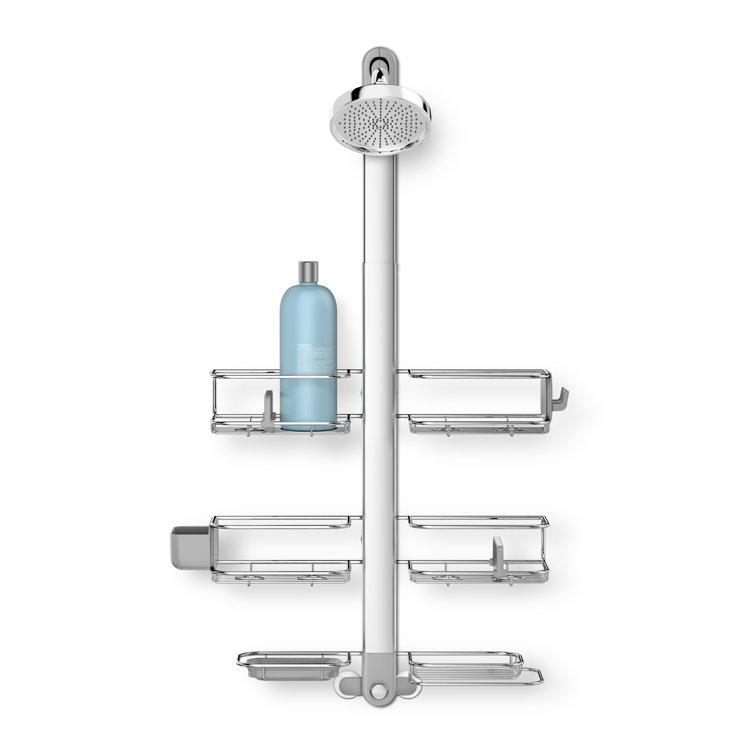 XL Stainless Steel Adjustable Shower Caddy with Suction Mount