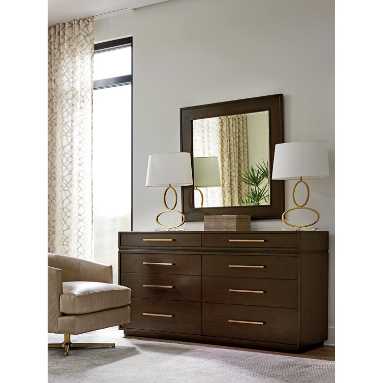 Zavala Gallerie 40" Square Bronze and Silver Wood Mirror