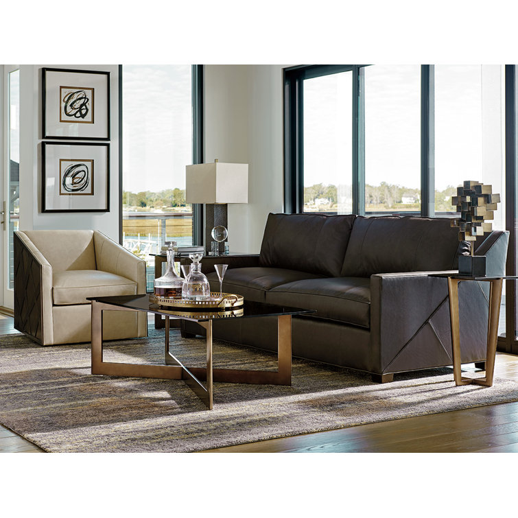 Zavala Transitional Bronze Finish 53'' Rectangular Cocktail Table