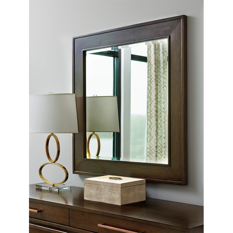 Zavala Gallerie 40" Square Bronze and Silver Wood Mirror