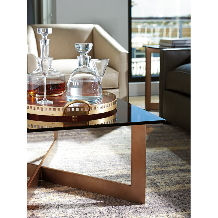 Zavala Transitional Bronze Finish 53'' Rectangular Cocktail Table