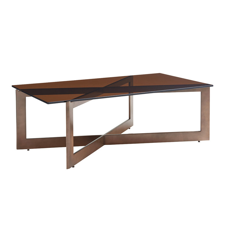 Zavala Transitional Bronze Finish 53'' Rectangular Cocktail Table