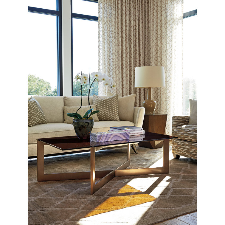 Zavala Transitional Bronze Finish 53'' Rectangular Cocktail Table