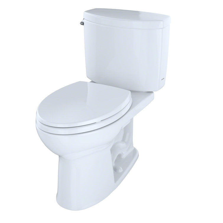 White Elongated Two-Piece High Efficiency Toilet