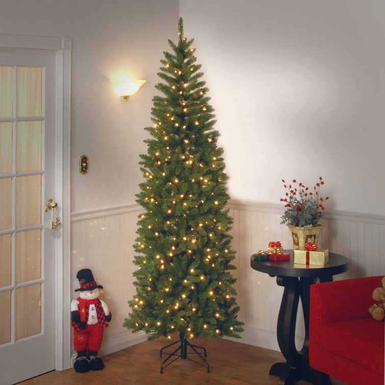 7.5ft Slim Kingswood Fir Pre-Lit Christmas Tree with Multicolor LED Lights