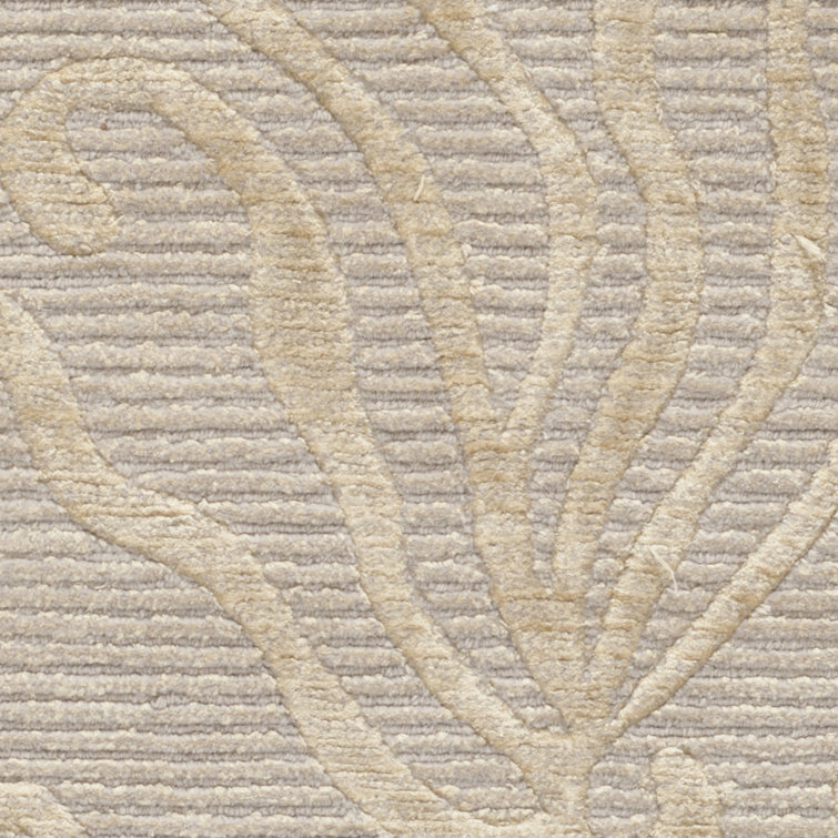 Seaflora Hand-Knotted Wool Silk Blend Geometric Rug 8'6" x 11'6"