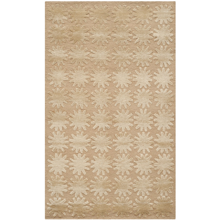 Handmade Moon Geometric Wool and Silk Rug, 51.6" x 31.2"