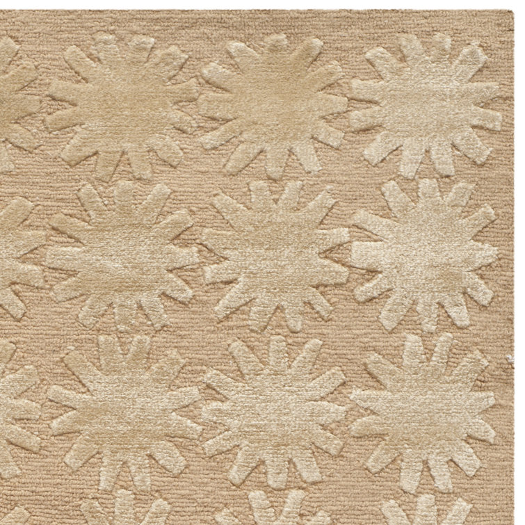 Handmade Moon Geometric Wool and Silk Rug, 51.6" x 31.2"