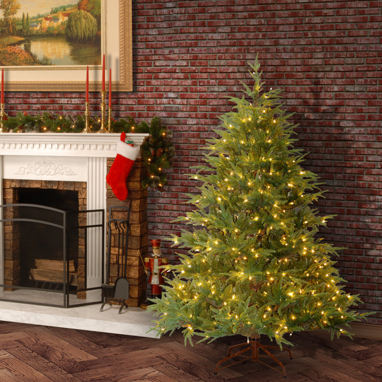 6.5' Green Fir Artificial Christmas Tree with Dual Color LED Lights