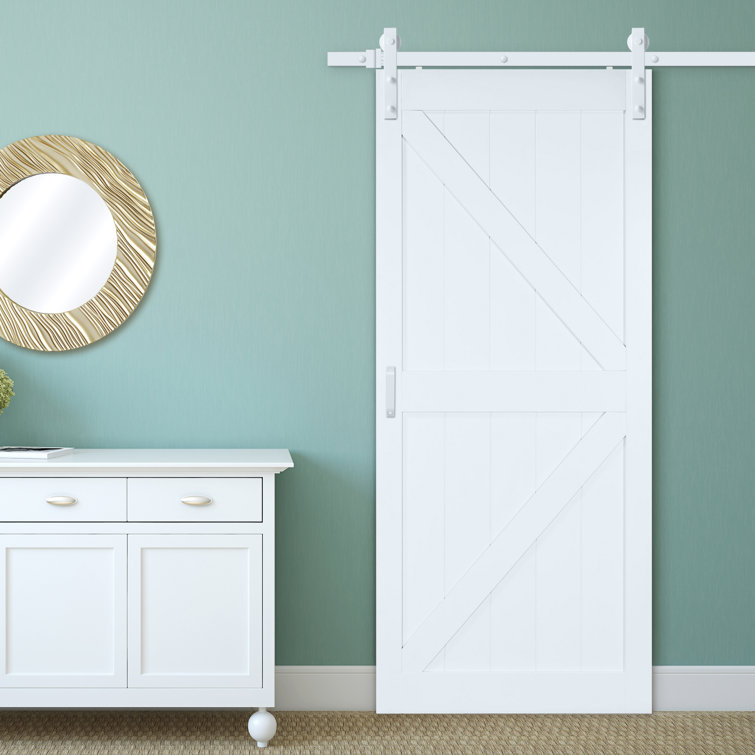 Matte Black Steel Barn Door Hardware Kit with 78-Inch Track