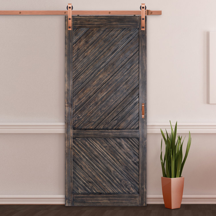 Matte Black Steel Barn Door Hardware Kit with 78-Inch Track