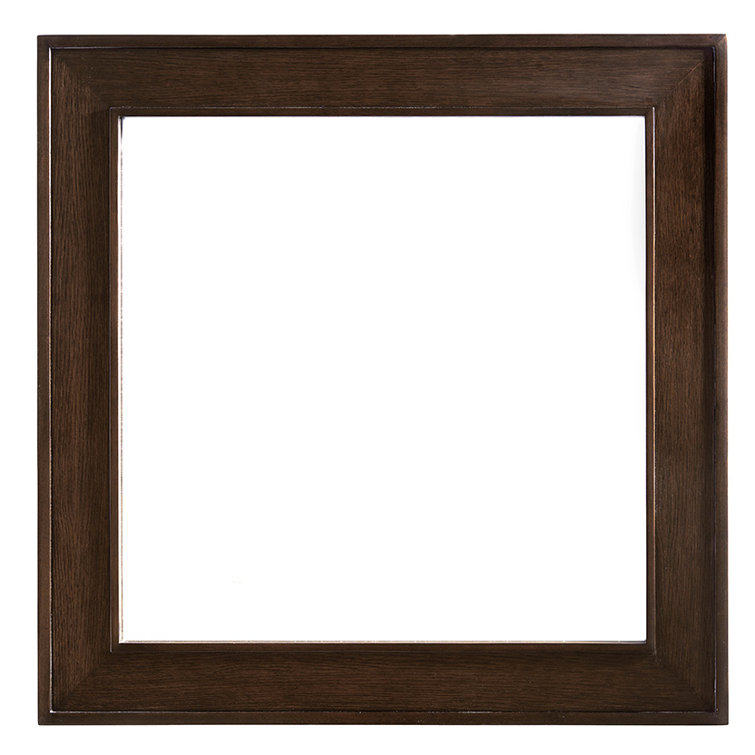 Zavala Gallerie 40" Square Bronze and Silver Wood Mirror