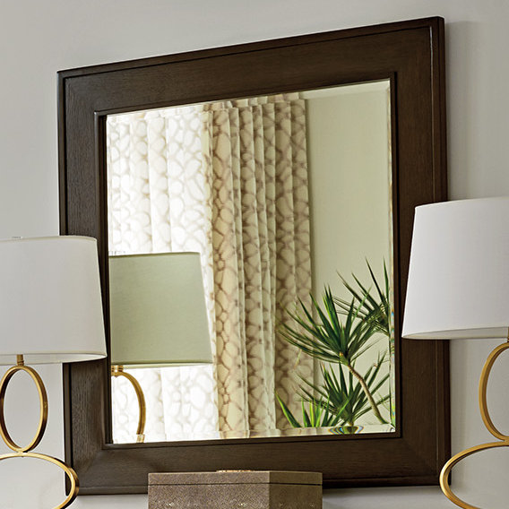 Zavala Gallerie 40" Square Bronze and Silver Wood Mirror