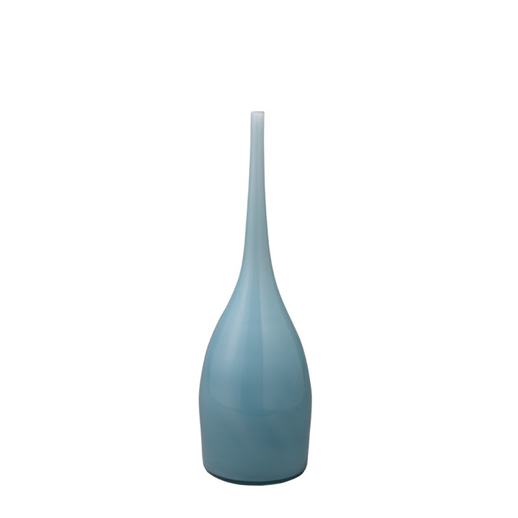 Periwinkle Blue Handblown Glass Decorative Vase Set