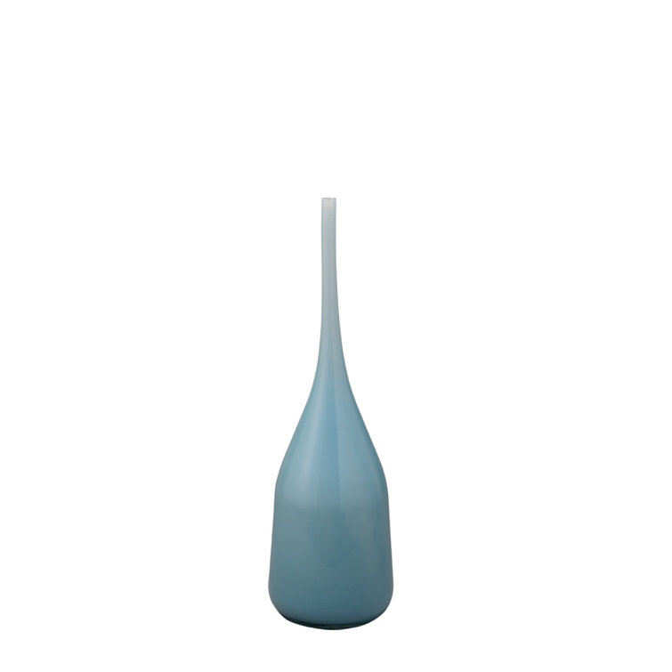 Periwinkle Blue Handblown Glass Decorative Vase Set