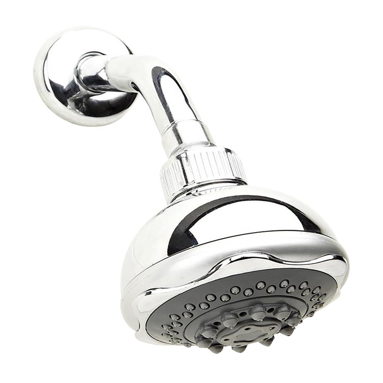 Chrome Wall Mounted Medium Round 5-Function Shower Head