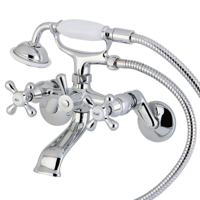 Victorian Elegance Polished Chrome Clawfoot Tub Faucet with Handshower