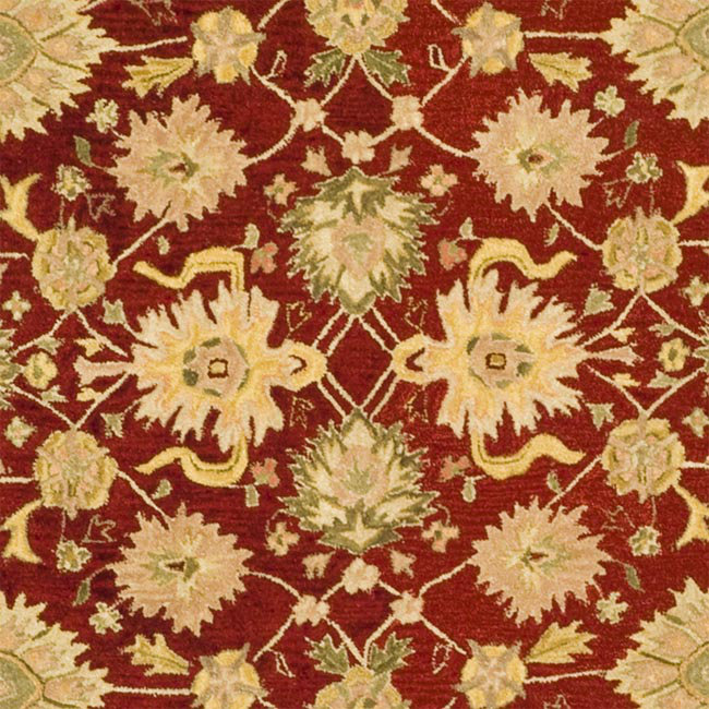 Anatolia Luxe Hand-Tufted Wool Red/Moss Square Area Rug