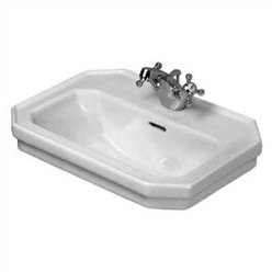 White Ceramic 20" Wall Mount Bathroom Sink with Overflow