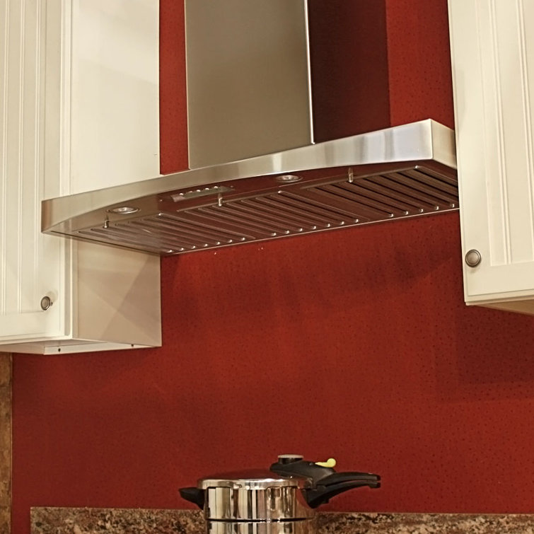36-Inch Stainless Steel Wall Mount Range Hood with LED Lights