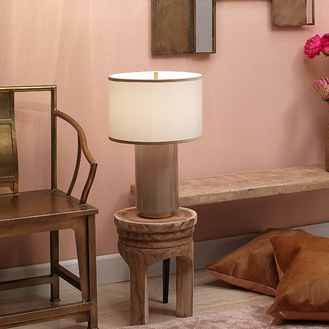 Natural Wood & Linen Shade 72" Edison Floor Lamp with 3-Way Switch