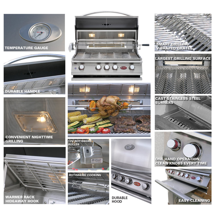 Stainless Steel 76'' Propane Grill Island with Side Burner