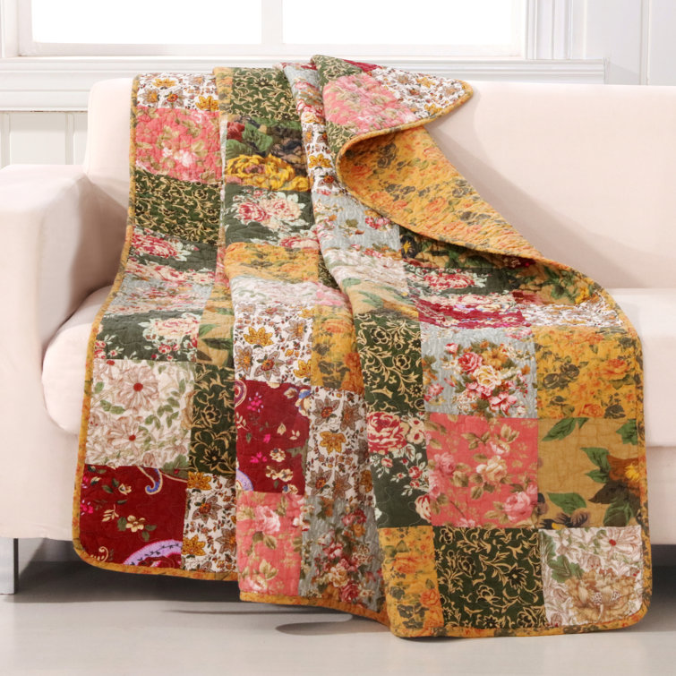 Antique Chic Floral Paisley Cotton Throw - 50"x60"