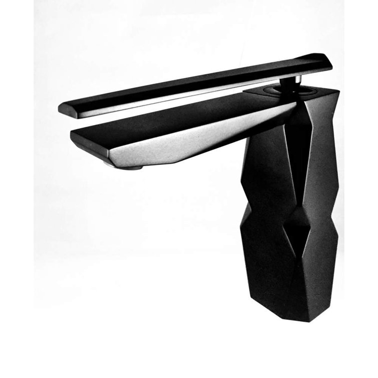 Ikon Luxury Spanish Black Chrome Geometric Bathroom Faucet