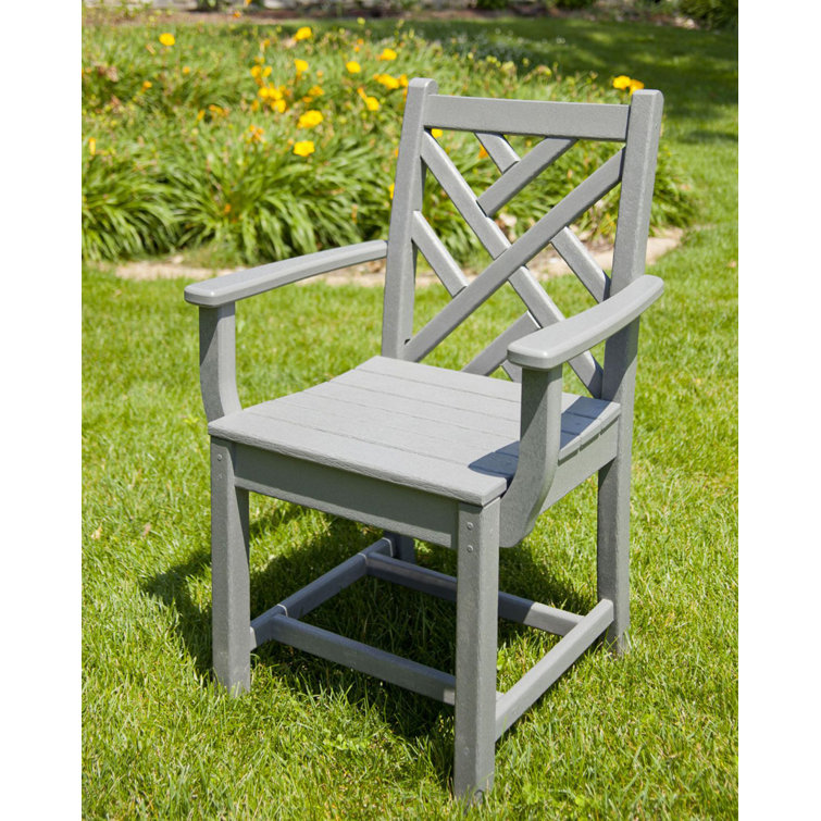 Slate Grey Chippendale Outdoor Dining Arm Chair