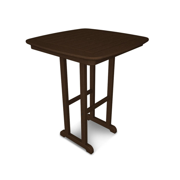 Mahogany Nautical 31" Counter Height Bar Table